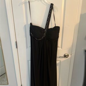 Elegant Smoke Grey One-Shoulder Dress